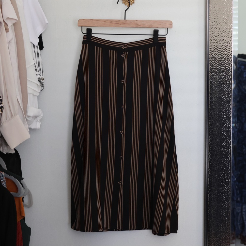 H&M Black & Tan Stripe Skirt | Size 2